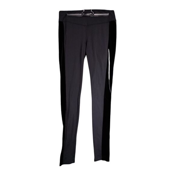 Anatomie Pants Contrast Panel Leggings Black Velour Velvet Women's Medium - Picture 1 of 4